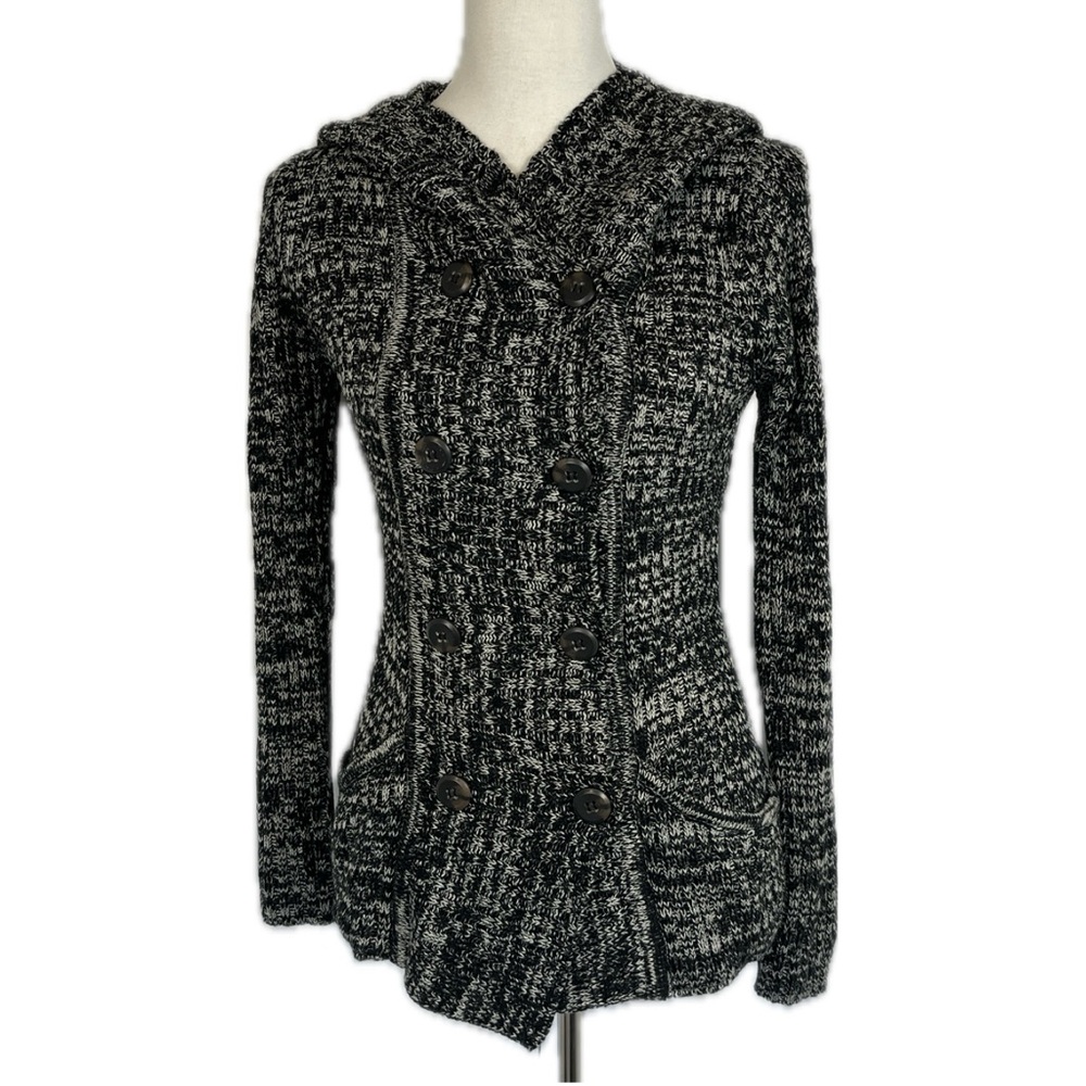 Effeci Hooded Marled Knit Cardigan Sweater Size S Bella Swan Y2K Preppy Indie